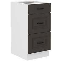 Küchenschrank Stilo graphit matt/weiß 40D 3S BB
