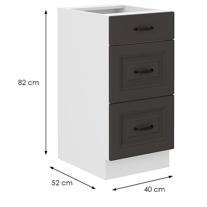 Küchenschrank Stilo graphit matt/weiß 40D 3S BB