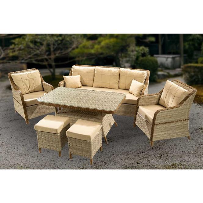 Gartengarnitur aus Kunstrattan Ravena 7 Beige/Braun