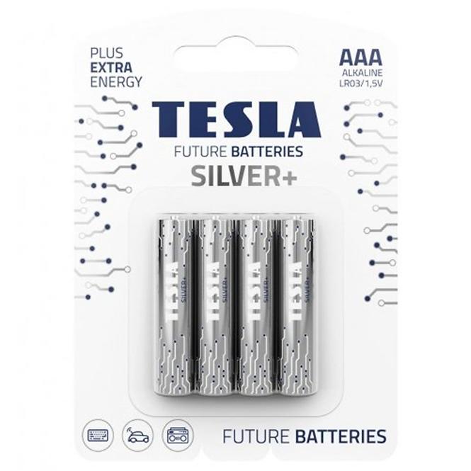 Batterie Tesla AAA LR03 Silver+ 4 Stk.