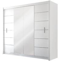 Schrank Lizbona 2 203cm Weiß/Rauchglas 203cm