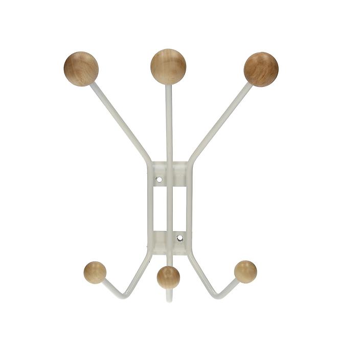 Elvis 3 - Wandgarderobe 3 Haken 5314-2013 weiß/Buche