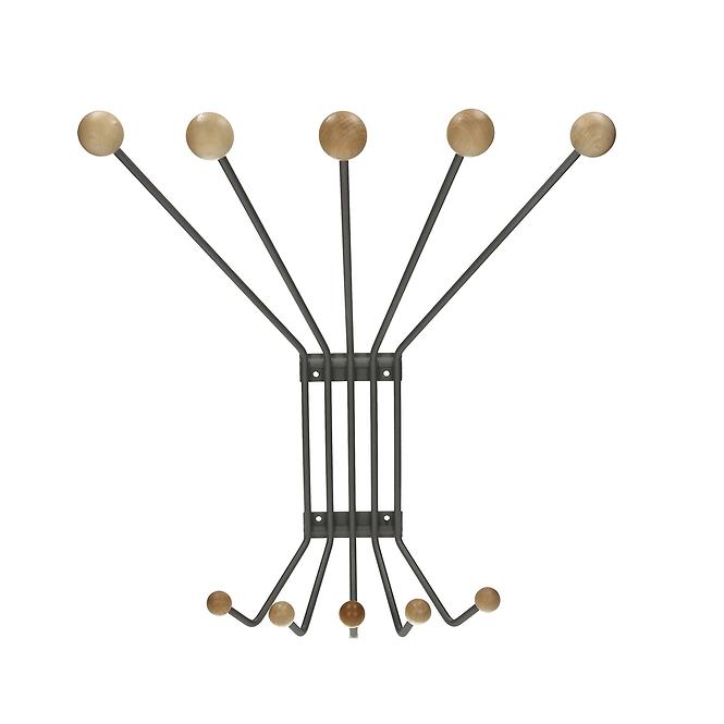 Elvis 5 Wandgarderobe 5 Haken 5315-2025 grau/Buche