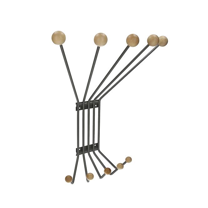 Elvis 5 Wandgarderobe 5 Haken 5315-2025 grau/Buche