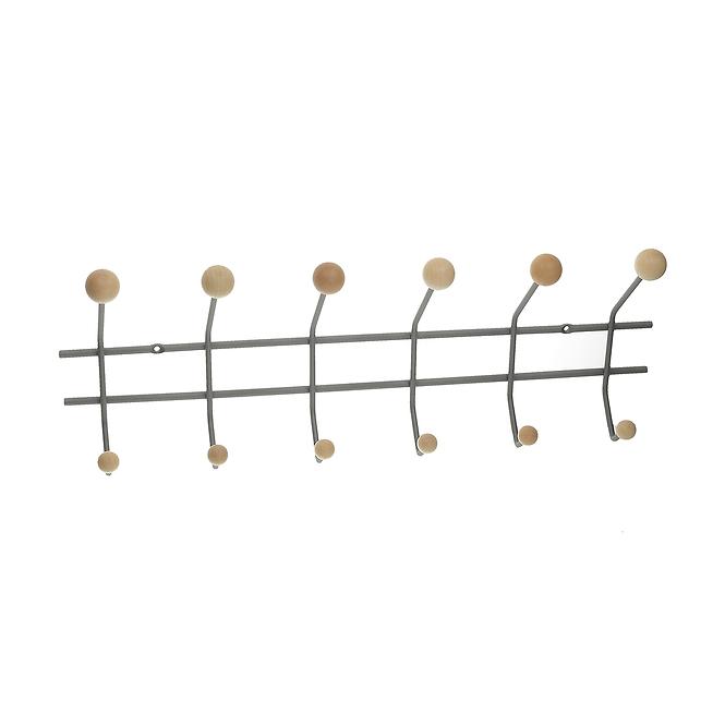 Elvis 6 Wandgarderobe 6 Haken grau/Buche 5316-2025