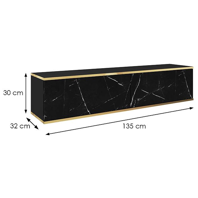 Tv tisch Oro 135 schwarzer Marmor