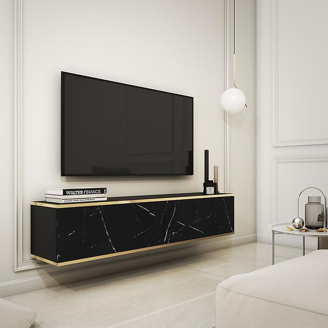 Tv tisch Oro 135 schwarzer Marmor