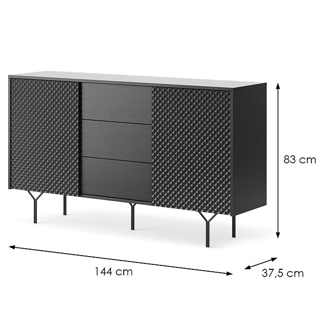 Kommode Raven KSZ144 2D schwarz