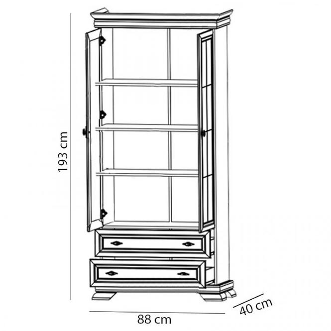 Vitrine Kora 88cm Eiche Canyon, KRW2