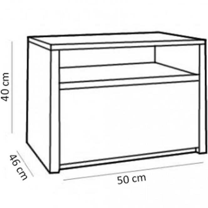 Nachttisch Montana 50cm Eiche Lefkas Dunkel, SN 