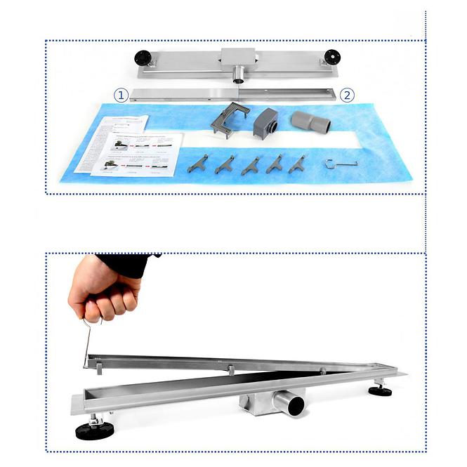Duschablaufrinne Rea G0091 Neo&Pure N 600 gebürsteter Stahl