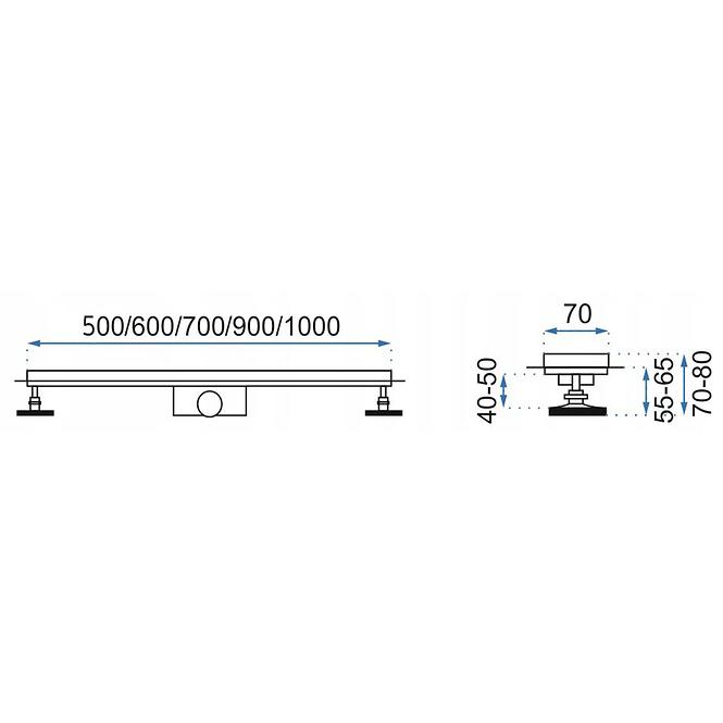 Duschablaufrinne Rea G0091 Neo&Pure N 600 gebürsteter Stahl