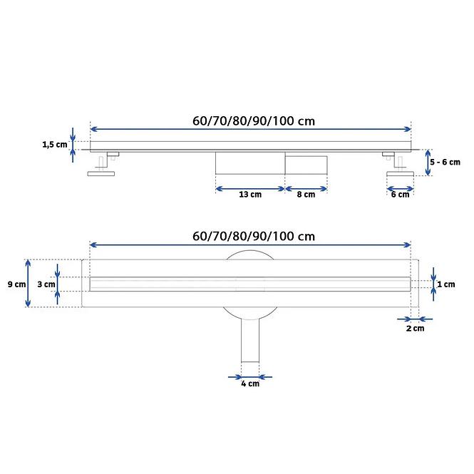Duschablaufrinne Rea G0653 Neo Slim Pro 800 gebürstetes Kupfer