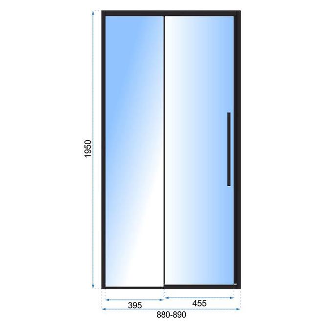 Duschtür Solar 90x195 black Rea K6319