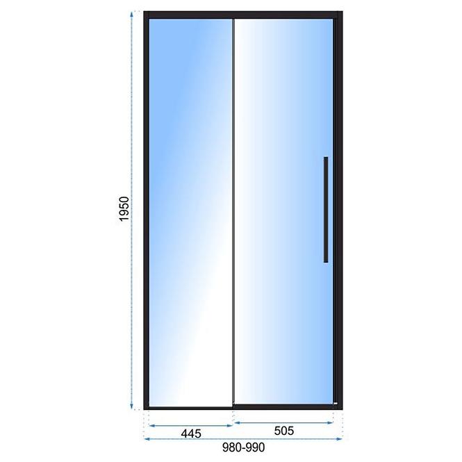 Duschtür Solar 100x195 black Rea K6512