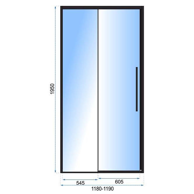 Duschtür Solar 120x195 black Rea K6312