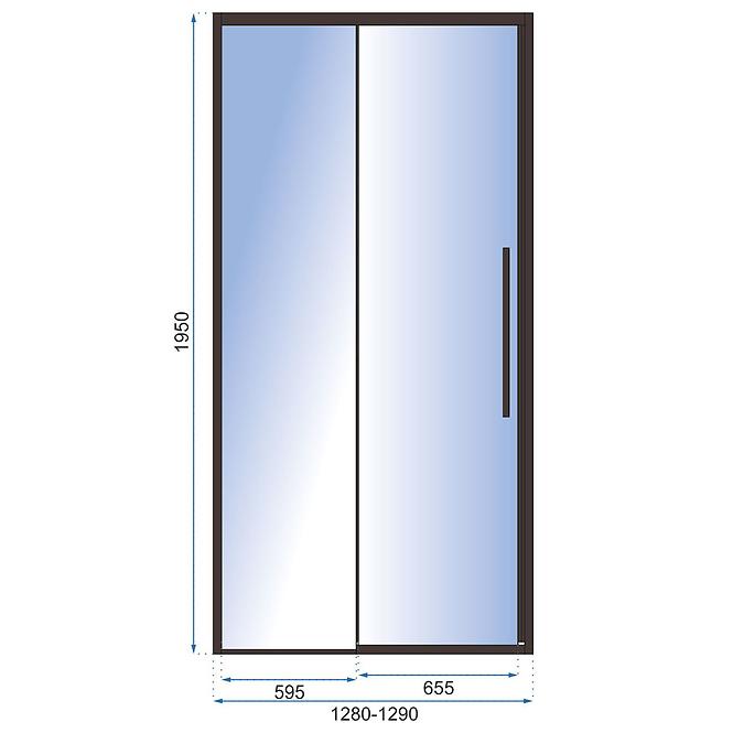 Duschtür Solar 130x195 black Rea K6358