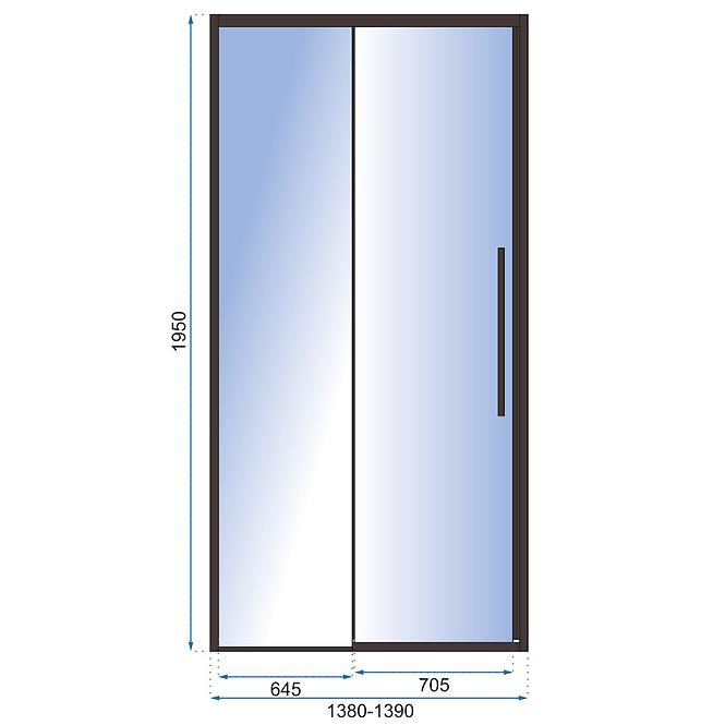 Duschtür Solar 140x195 black Rea K6359