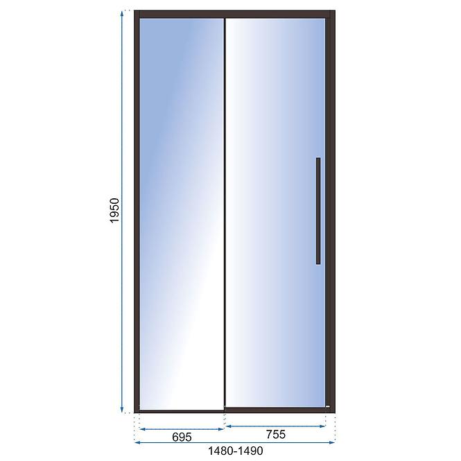 Duschtür Solar 150x195 black Rea K6360