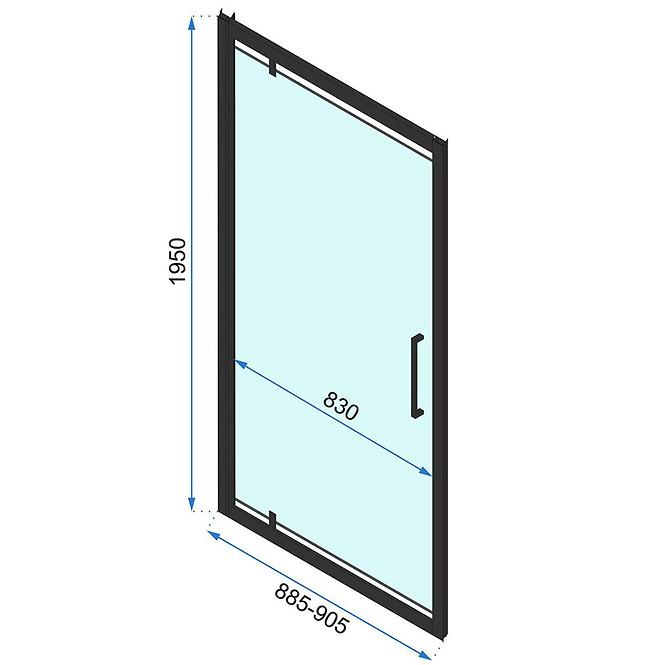 Duschtür Rapid Swing 90x195 black Rea K6409