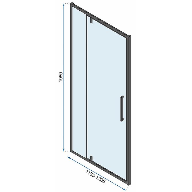 Duschtür Rapid Swing 120x195 black Rea K6413