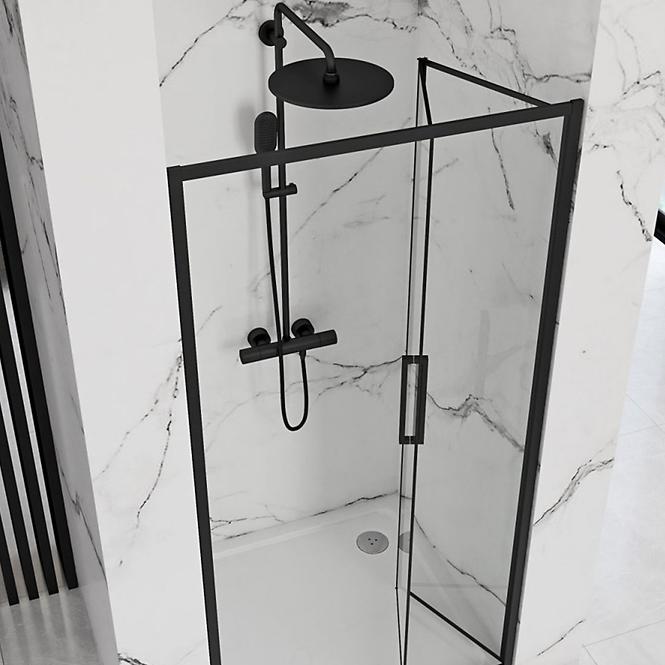Duschtür Rapid Fold 80x195 black Rea K6418