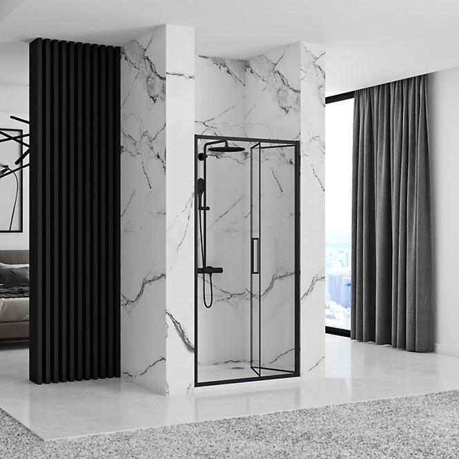 Duschtür Rapid Fold 80x195 black Rea K6418