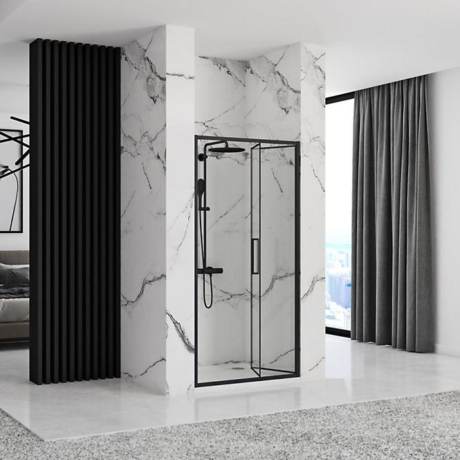 Duschtür Rapid Fold 100x195 black Rea K6418