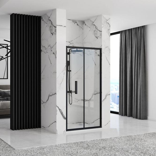 Duschtür Rapid Fold 100x195 black Rea K6418