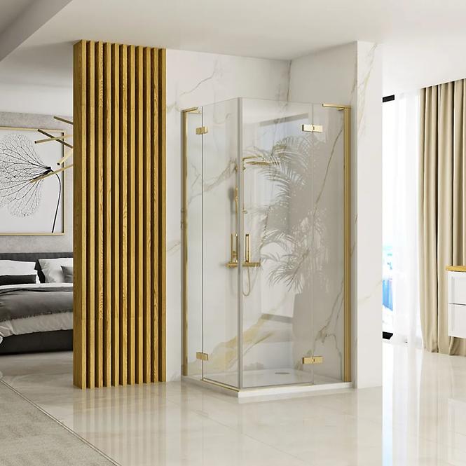 Duschkabine Hugo Rea K6609 90x90x200,5 gold brush