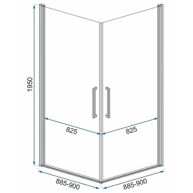 Duschkabine Rubik Rea K9231 90x90x195 black