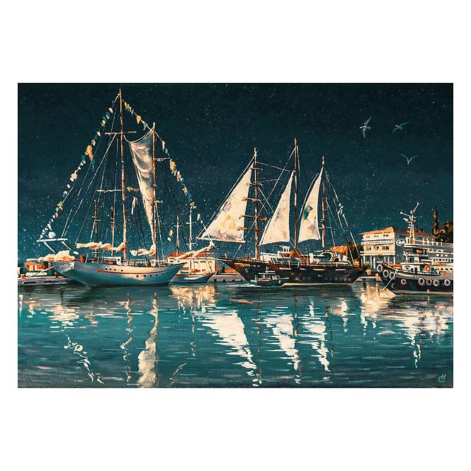 Bild Canvas 60x80 ST658 Night Ships CA-13935