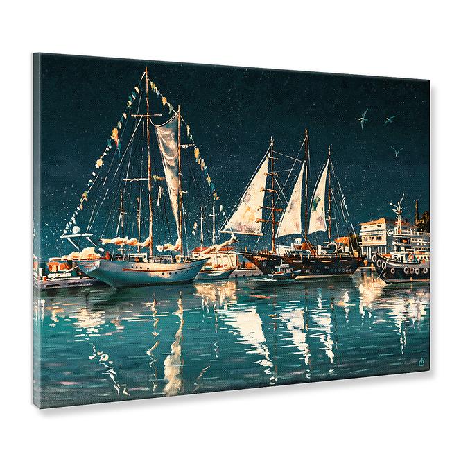 Bild Canvas 60x80 ST658 Night Ships CA-13935