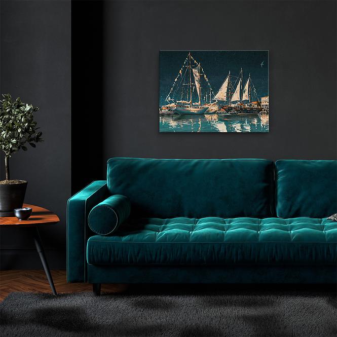 Bild Canvas 60x80 ST658 Night Ships CA-13935