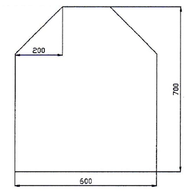 Kamin-glasplatte Trapez 60x70 cm C3