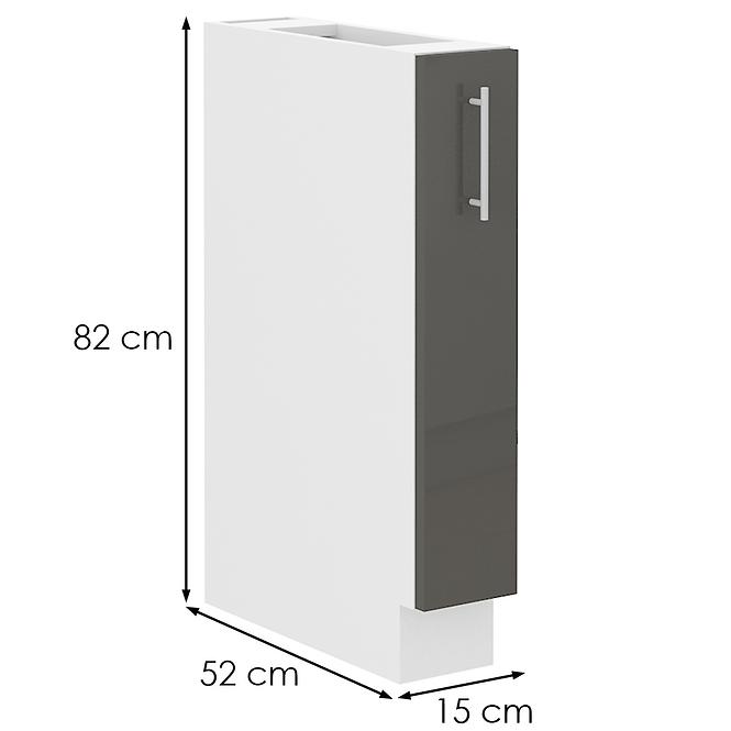 36ZL+KUCHYŇ. SKŘÍŇKA LARA 15D CARGO BB MDF ŠEDÁ LESK,2