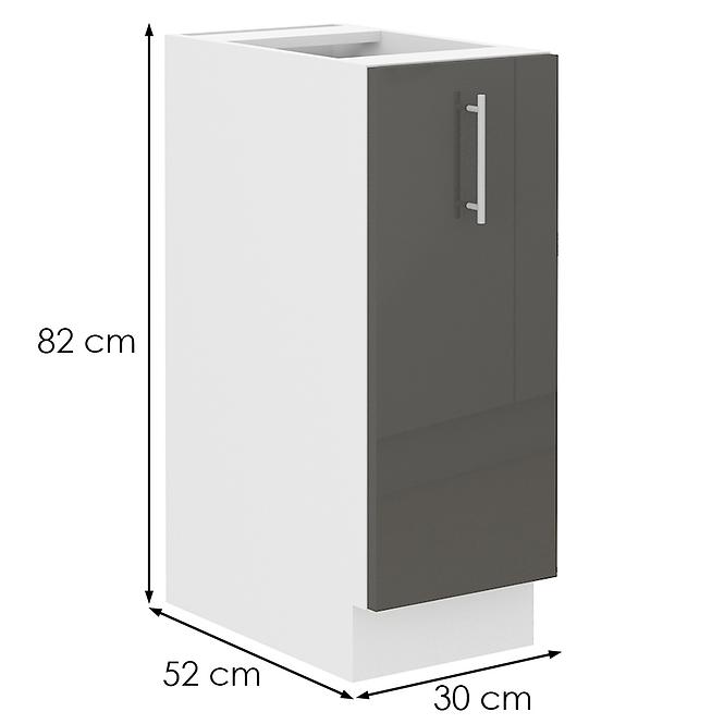 36ZL+KUCHYŇ. SKŘÍŇKA LARA 30D CARGO BB MDF ŠEDÁ LESK,2