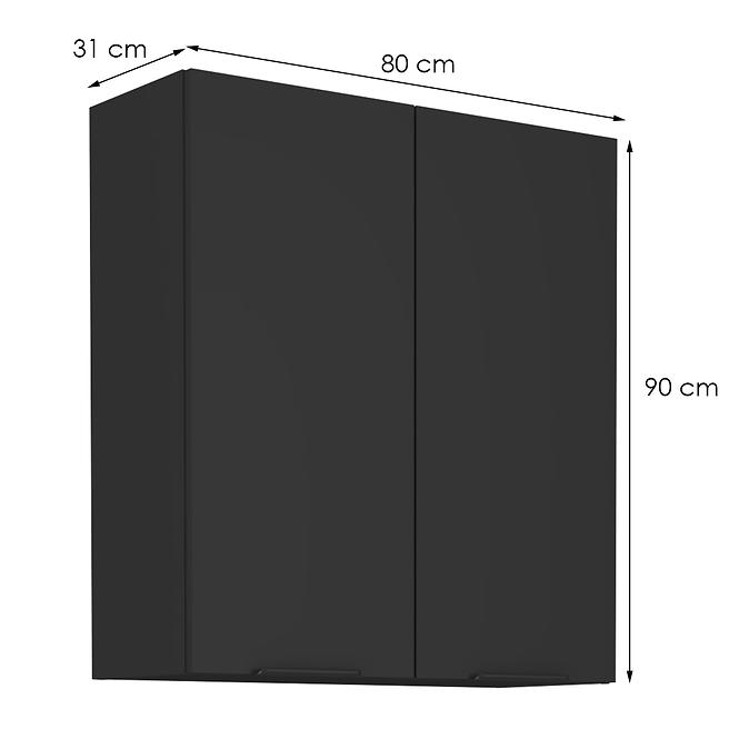 Küchenschrank Siena schwarze Matte 80g-90 2f