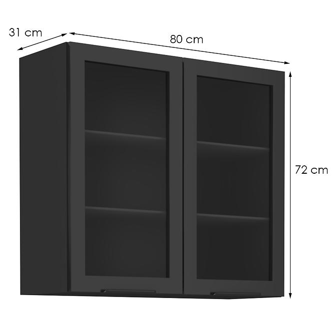 Küchenschrank Siena schwarze Matte 80gs-72 2f