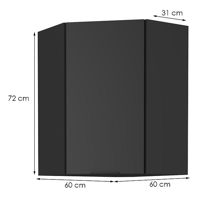 Küchenschrank Siena schwarze Matte 60x60 Gn-90 1f (45°)