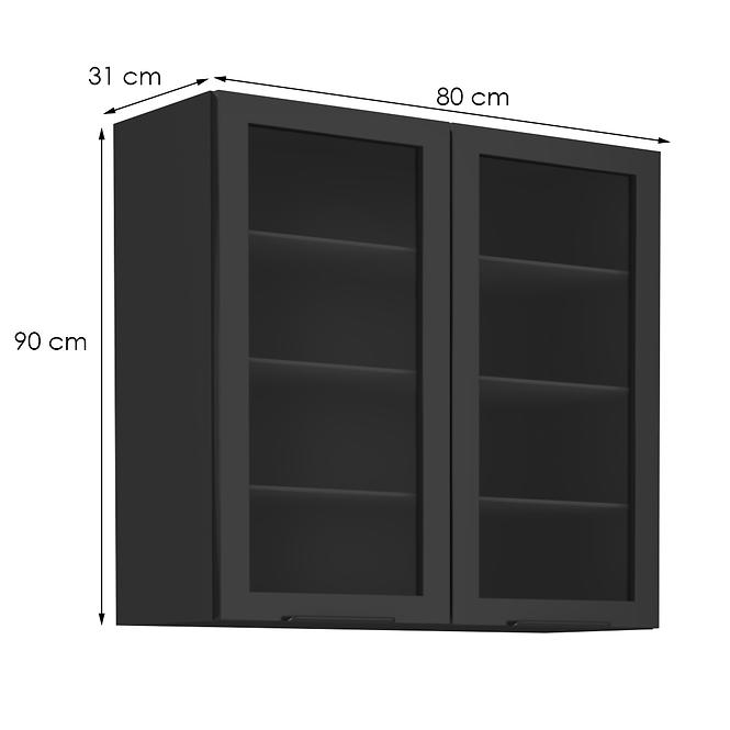 Küchenschrank Monza nuss okapi 80gs-90 2f