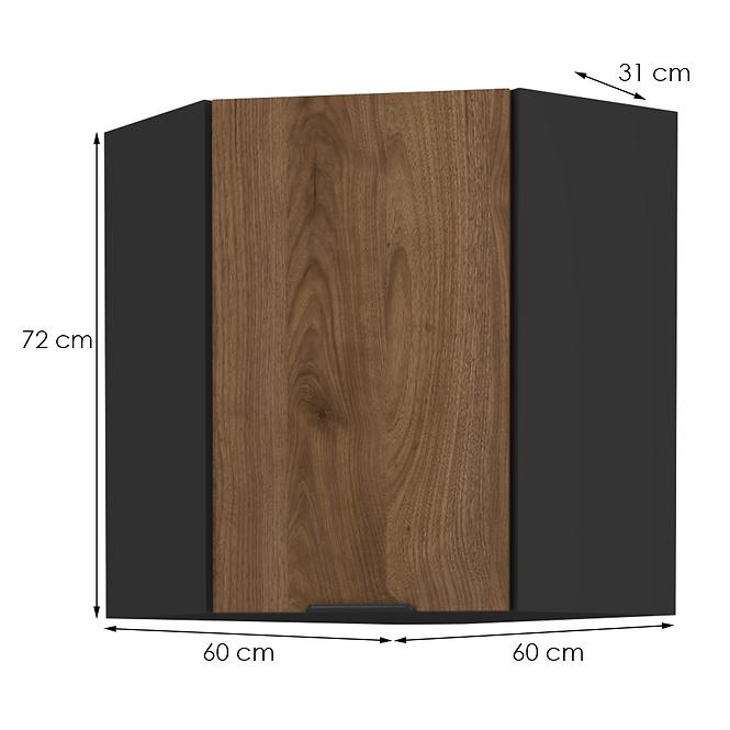 Küchenschrank Monza nuss okapi 60x60 Gn-72 1f (45°)