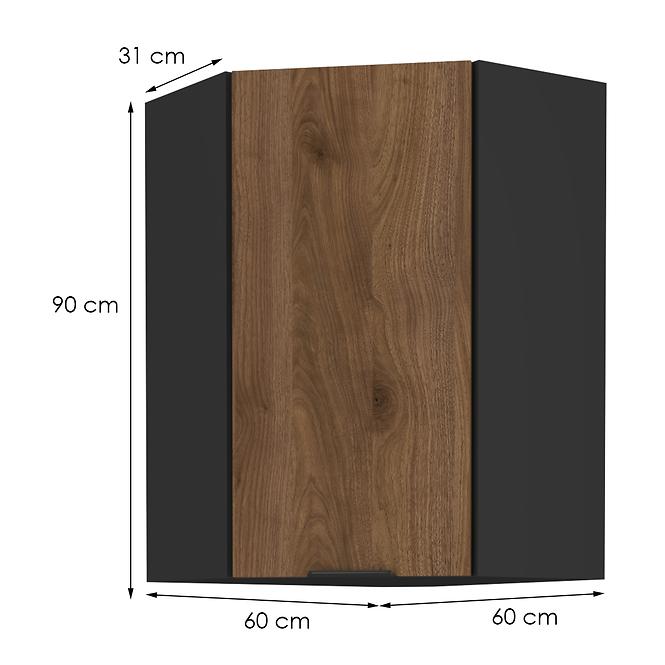 Küchenschrank Monza nuss okapi 60x60 Gn-90 1f (45°)
