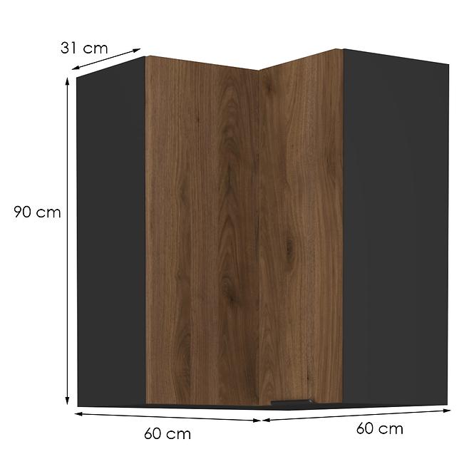 Küchenschrank Monza nuss okapi 60x60 Gn-90 1f (90°)