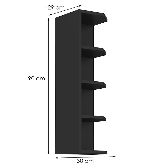 Küchenschrank Siena/Monza/Arona schwarze Matte 30g-90 Zak