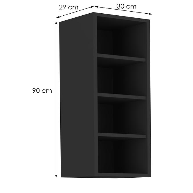 Küchenschrank Siena/Monza/Arona schwarze Matte 30g-90 Otw