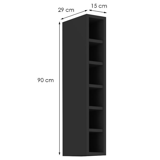 Küchenschrank Siena/Monza/Arona schwarze Matte 15g-90 Otw