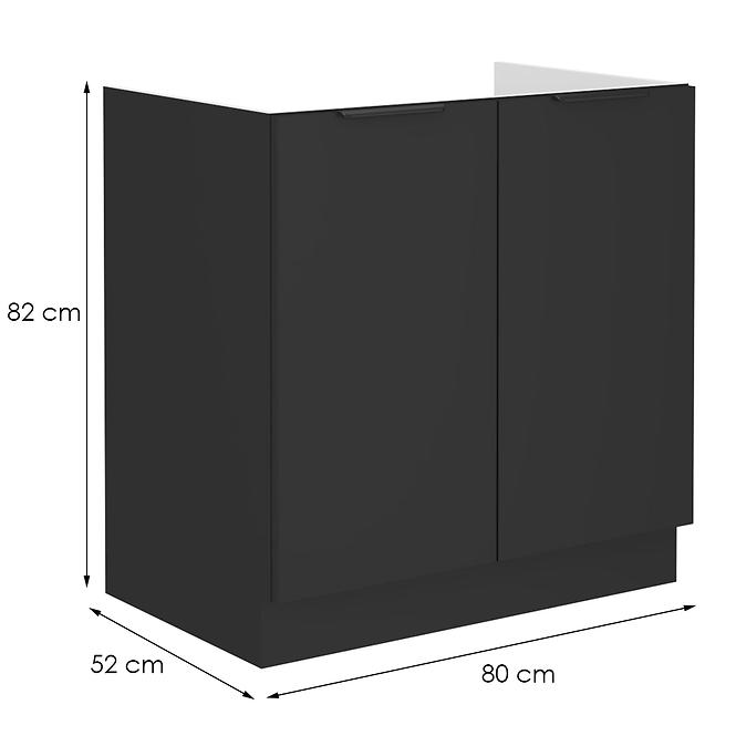 Küchenschrank Siena schwarze Matte 80zl 2f bb