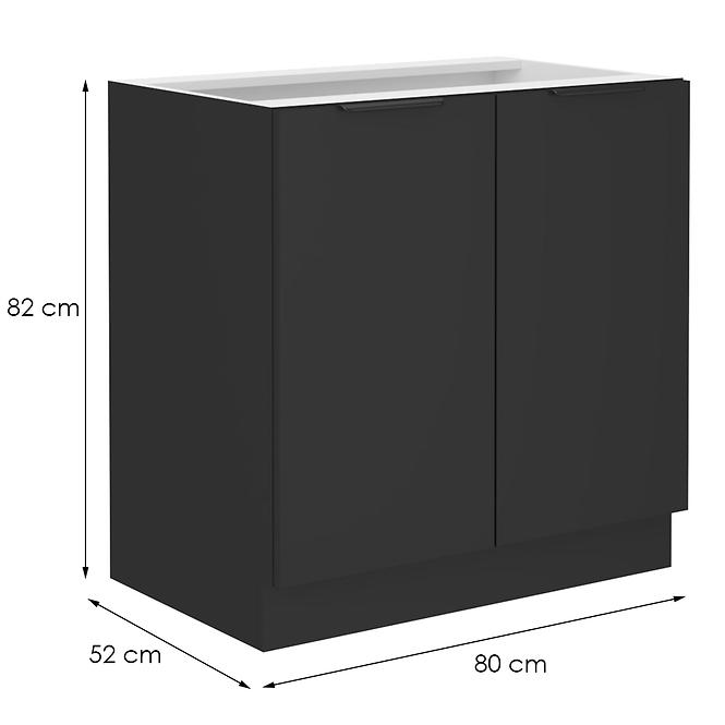 Küchenschrank Siena schwarze Matte 80d 2f bb