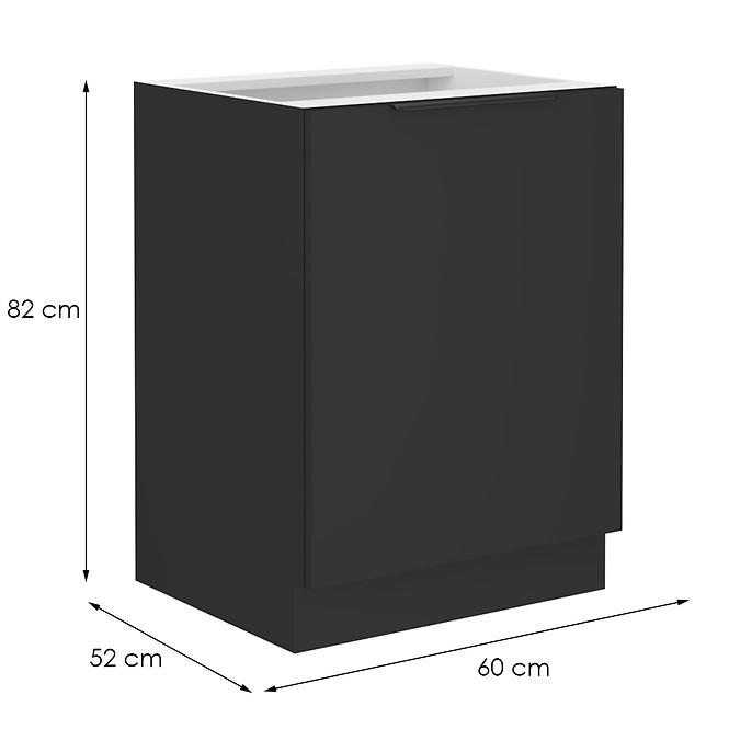 Küchenschrank Siena schwarze Matte 60d 1f bb